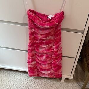 Superdown Pink Strapless Dress